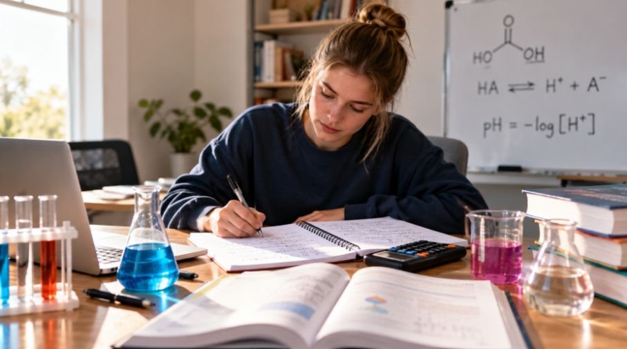 Acid-Base Chemistry Calculations With Worked Examples for Exams and Practice