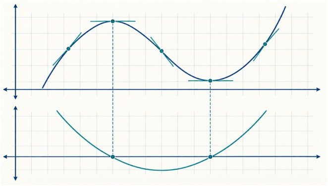 Turn the graph into a derivative sketch