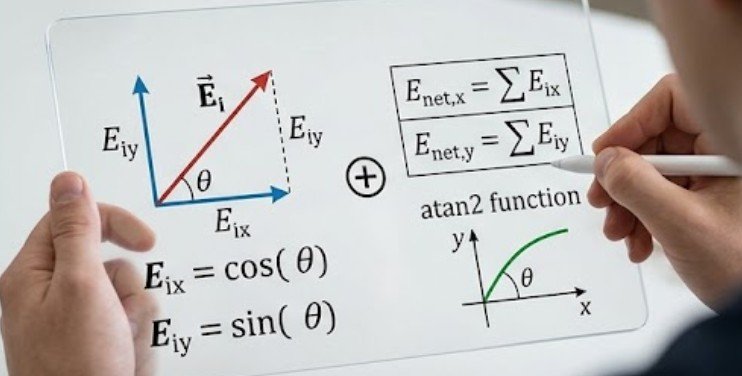 Worked Example Two Charges and an Off Axis Point